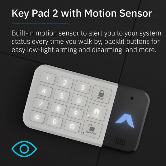 abode Keypad 2 | Arm & Disarm Your System | Detect Motion | Get Your System Status at A Glance | Requires Hub