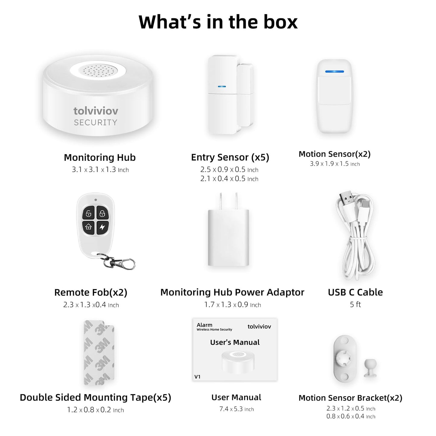 WiFi Door Alarm System, Wireless DIY Smart Home Security System, with Phone APP Alert, 8 Pieces-Kit (Alarm Siren, Door Window Sensor, Remote), Work with Alexa, for House, Apartment, by tolviviov