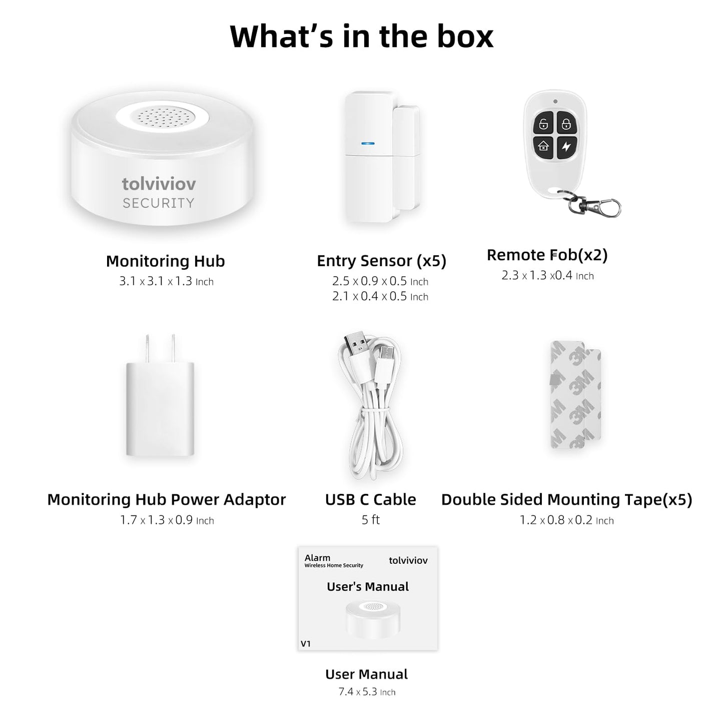 WiFi Door Alarm System, Wireless DIY Smart Home Security System, with Phone APP Alert, 8 Pieces-Kit (Alarm Siren, Door Window Sensor, Remote), Work with Alexa, for House, Apartment, by tolviviov