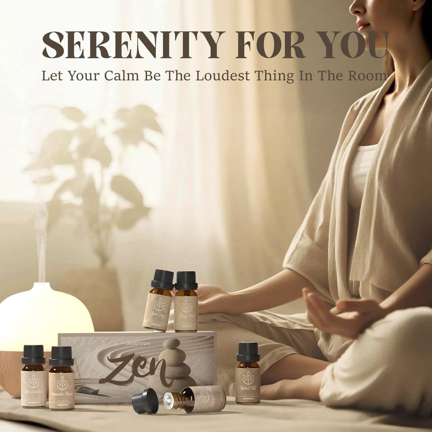 Hotel Diffuser Oils Gift Set, ARVIDSSON Luxury Fragrance Oil Blend, Hotel Scent Essential Oils for Diffuser, Jasmine & Mint, White Tea, Citrus Bliss, M-Way, Fancy Lobby, Gift for Women and Men