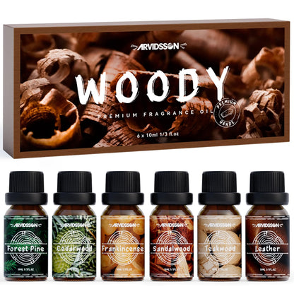Hotel Diffuser Oils Gift Set, ARVIDSSON Luxury Fragrance Oil Blend, Hotel Scent Essential Oils for Diffuser, Jasmine & Mint, White Tea, Citrus Bliss, M-Way, Fancy Lobby, Gift for Women and Men