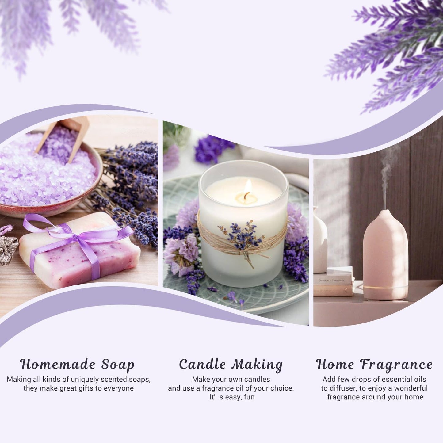 Hotel Diffuser Oils Gift Set, ARVIDSSON Luxury Fragrance Oil Blend, Hotel Scent Essential Oils for Diffuser, Jasmine & Mint, White Tea, Citrus Bliss, M-Way, Fancy Lobby, Gift for Women and Men
