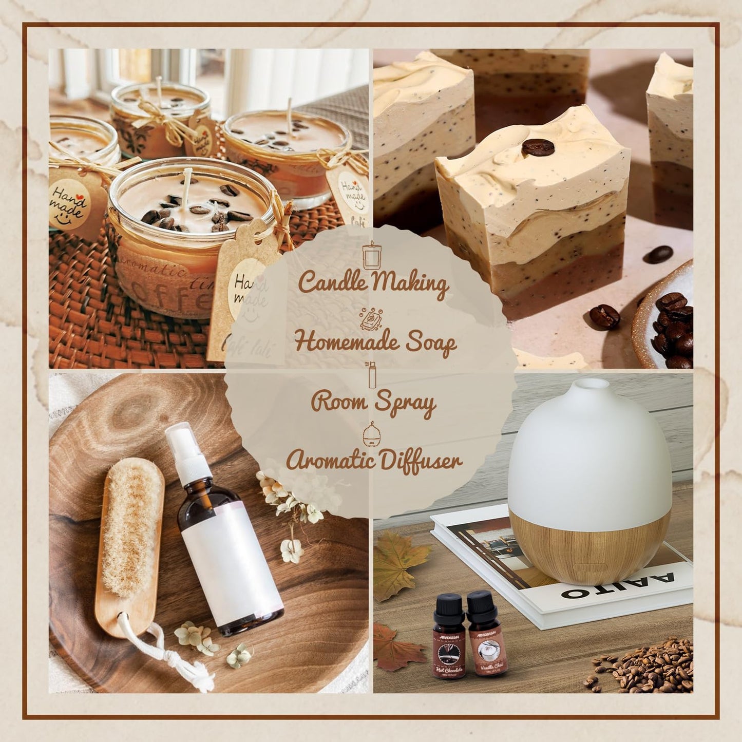 Hotel Diffuser Oils Gift Set, ARVIDSSON Luxury Fragrance Oil Blend, Hotel Scent Essential Oils for Diffuser, Jasmine & Mint, White Tea, Citrus Bliss, M-Way, Fancy Lobby, Gift for Women and Men