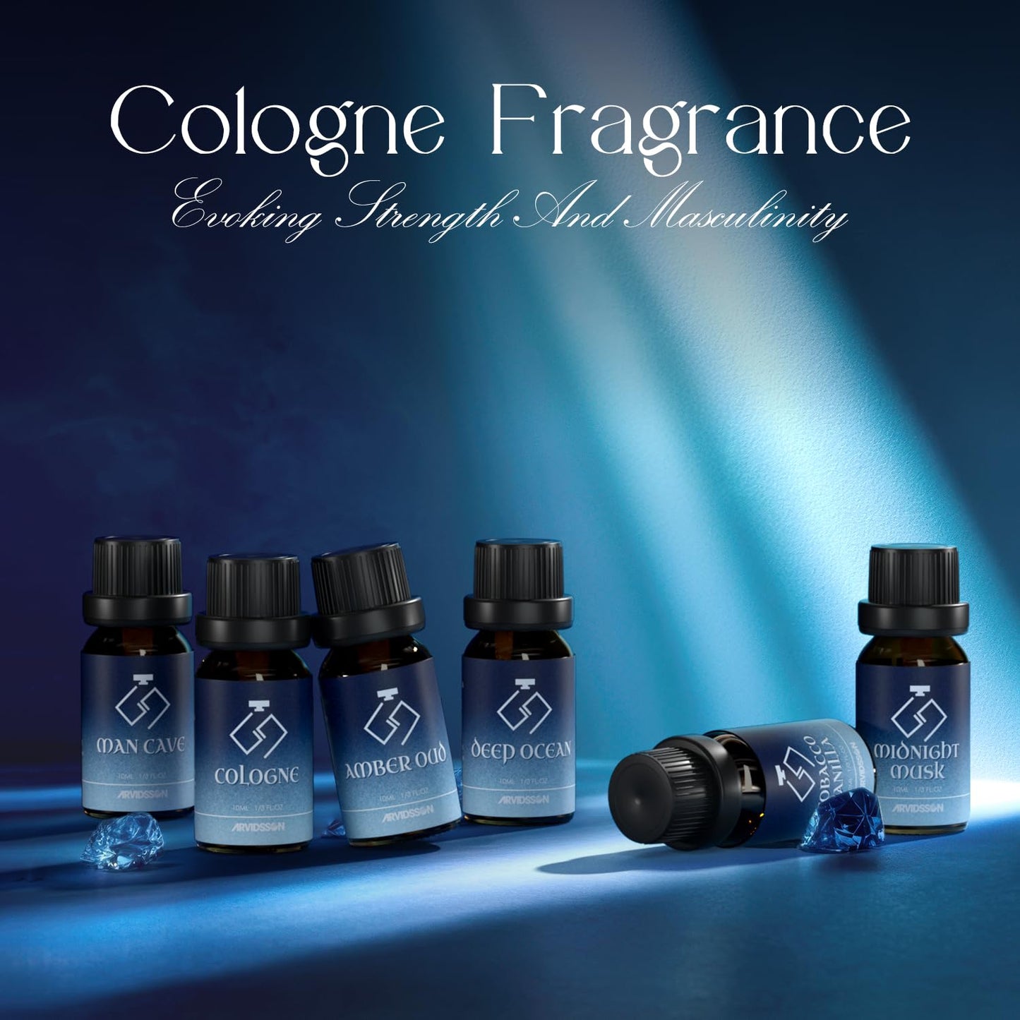 Hotel Diffuser Oils Gift Set, ARVIDSSON Luxury Fragrance Oil Blend, Hotel Scent Essential Oils for Diffuser, Jasmine & Mint, White Tea, Citrus Bliss, M-Way, Fancy Lobby, Gift for Women and Men