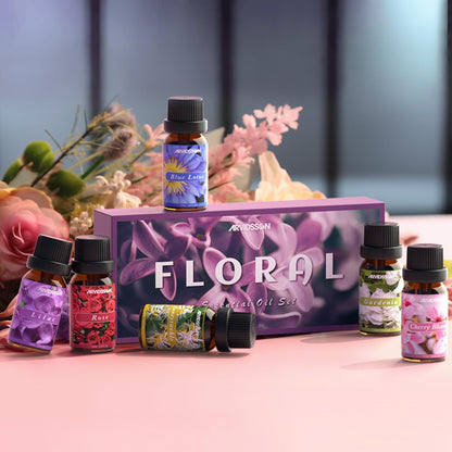 Hotel Diffuser Oils Gift Set, ARVIDSSON Luxury Fragrance Oil Blend, Hotel Scent Essential Oils for Diffuser, Jasmine & Mint, White Tea, Citrus Bliss, M-Way, Fancy Lobby, Gift for Women and Men