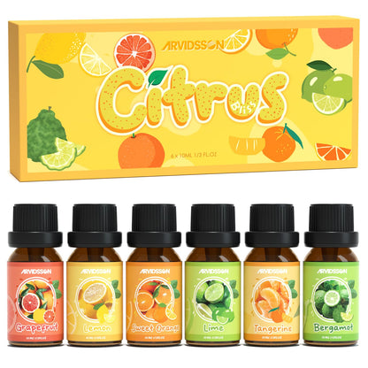 Hotel Diffuser Oils Gift Set, ARVIDSSON Luxury Fragrance Oil Blend, Hotel Scent Essential Oils for Diffuser, Jasmine & Mint, White Tea, Citrus Bliss, M-Way, Fancy Lobby, Gift for Women and Men