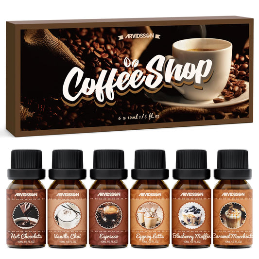 Hotel Diffuser Oils Gift Set, ARVIDSSON Luxury Fragrance Oil Blend, Hotel Scent Essential Oils for Diffuser, Jasmine & Mint, White Tea, Citrus Bliss, M-Way, Fancy Lobby, Gift for Women and Men