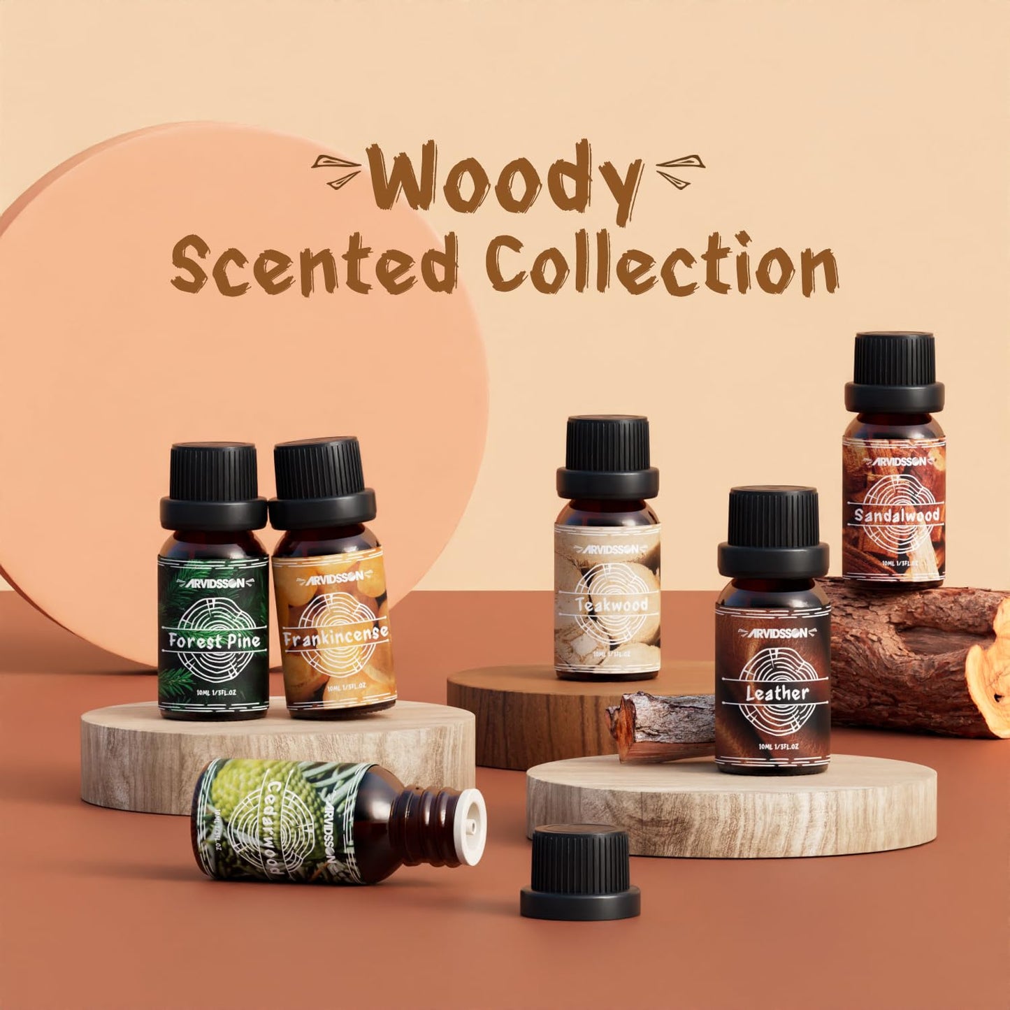 Hotel Diffuser Oils Gift Set, ARVIDSSON Luxury Fragrance Oil Blend, Hotel Scent Essential Oils for Diffuser, Jasmine & Mint, White Tea, Citrus Bliss, M-Way, Fancy Lobby, Gift for Women and Men