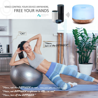 ASAKUKI Essential Oil Diffuser 500ml, Ultrasonic Aromatherapy Humidifier with Remote Control, 7 LED Colors, Timer & Auto-Off, Large Room Diffuser