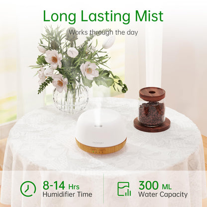 ASAKUKI Essential Oil Diffuser 500ml, Ultrasonic Aromatherapy Humidifier with Remote Control, 7 LED Colors, Timer & Auto-Off, Large Room Diffuser