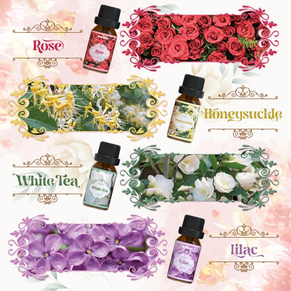 Hotel Diffuser Oils Gift Set, ARVIDSSON Luxury Fragrance Oil Blend, Hotel Scent Essential Oils for Diffuser, Jasmine & Mint, White Tea, Citrus Bliss, M-Way, Fancy Lobby, Gift for Women and Men